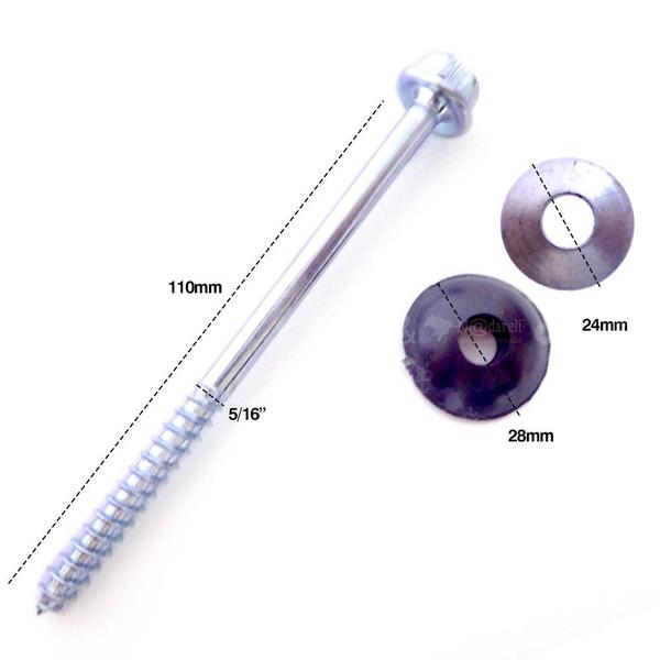 Imagem de Parafuso para Telha com Arruela e Vedação 5/16" x 110 mm 100 un - Jomarca