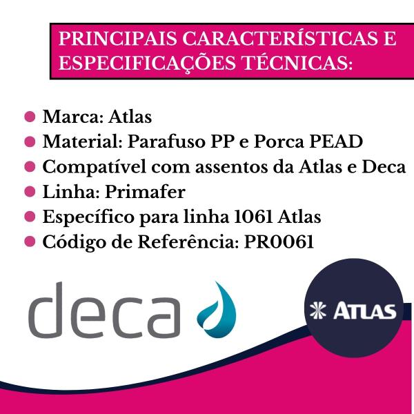 Imagem de Parafuso Para Vaso Sanitário Assento Deca Ravena Izy Aspen Targa Ap01 Astra Conjunto ParaFixação6peças