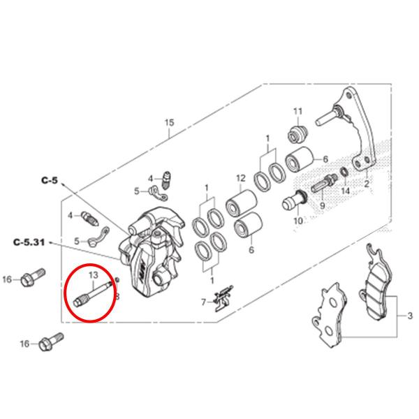 Imagem de Parafuso Pastilha Freio Titan 160, Fan 160, Bros 160 18 Á 23