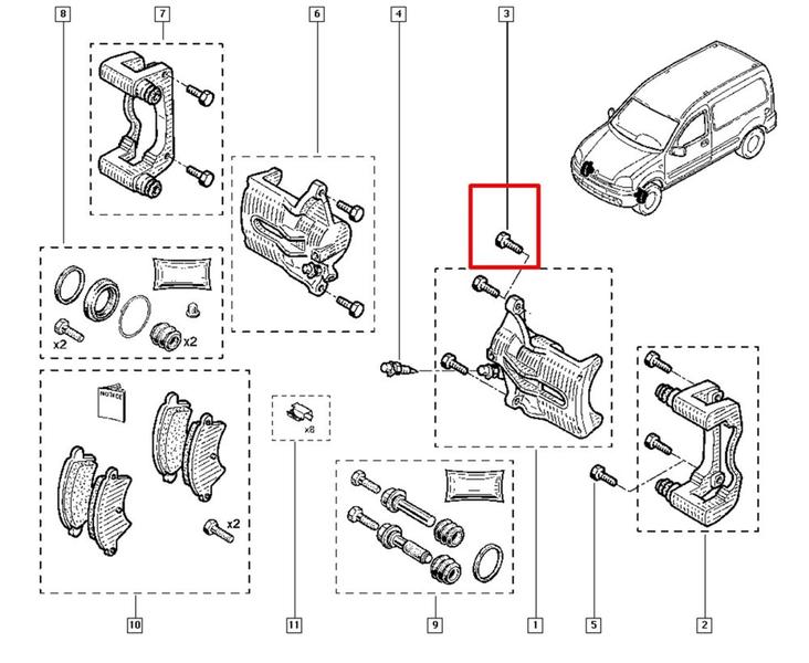 Imagem de Parafuso Pinça De Freio Renault Kangoo Megane - 7701069197