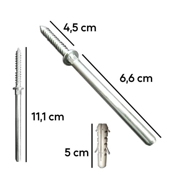 Imagem de Parafuso Pino Suporte Invisível Prateleira 10 Peças 110mm