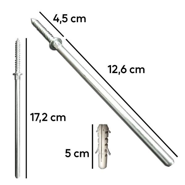 Parafuso Pino Suporte Invisível Prateleira 10 Peças 170mm - Mastertel Imagem de Parafuso Pino Suporte Invisível Prateleira 10 Peças 170mm