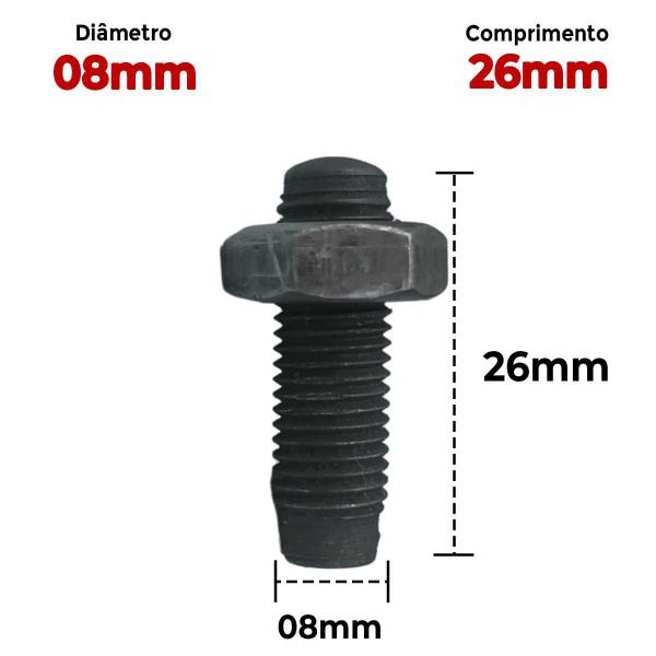 Imagem de Parafuso Regulagem de Válvula com Porca M08x26mm Fusca 05 Un