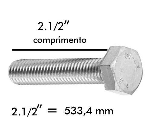 Imagem de Parafuso Sextavado Rosca Inteira 3/8 X 2.1/2 - 100 Peças