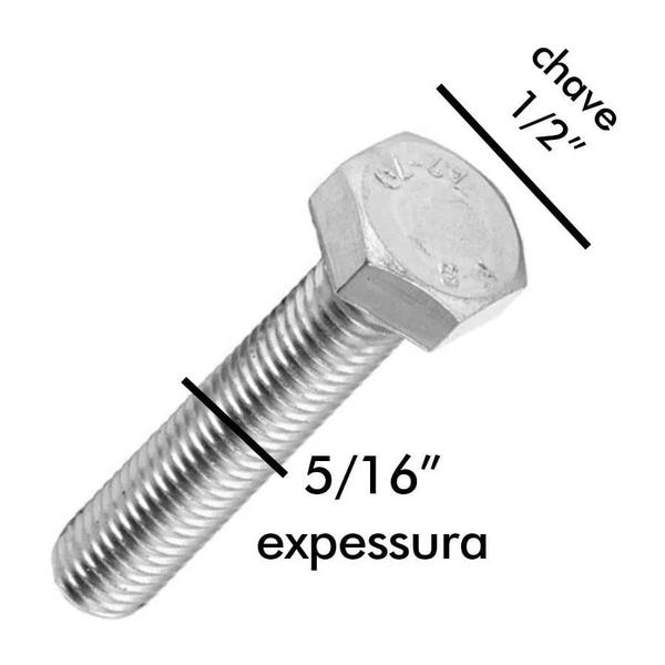 Imagem de Parafuso Sextavado Rosca Inteira 5/16 X 2 com Porca - 50 Peças