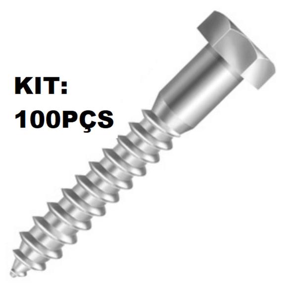 Imagem de Parafuso Sextavado Rosca Soberba 5/16x80 - KIT 100PÇS