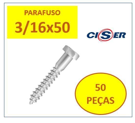 Imagem de Parafuso Sextavado Rosca Soberba Inox 3/16 X50Mm 50 Pçs