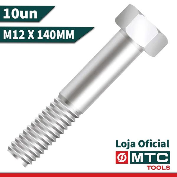 Imagem de Parafuso sextavado rp m12 x 140mm  zinco branco - 10pçs