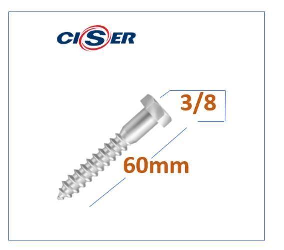 Parafuso Sextavado Soberba Zincado 3/8X60 50Un Ciser Imagem de Parafuso Sextavado Soberba Zincado 3/8X60 50Un Ciser
