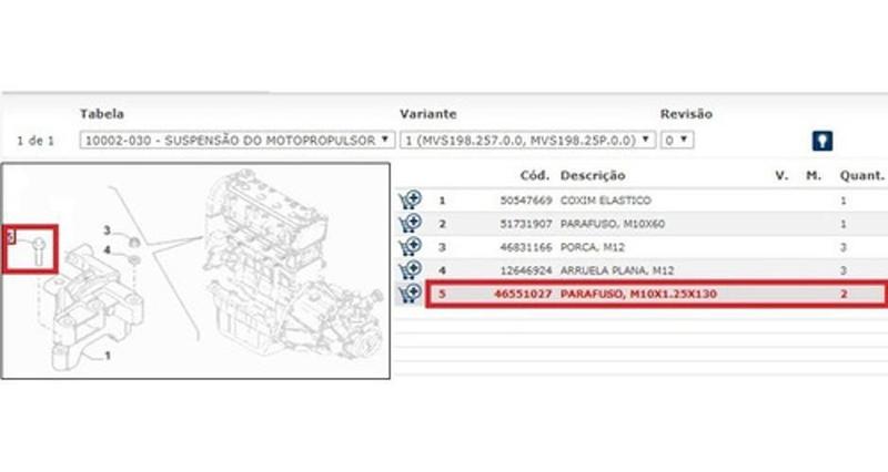 Parafuso Suporte Bravo T-Jet Genuíno 46551027 46551027 - Fiatg Imagem de Parafuso Suporte Bravo T-Jet Genuíno 46551027 46551027