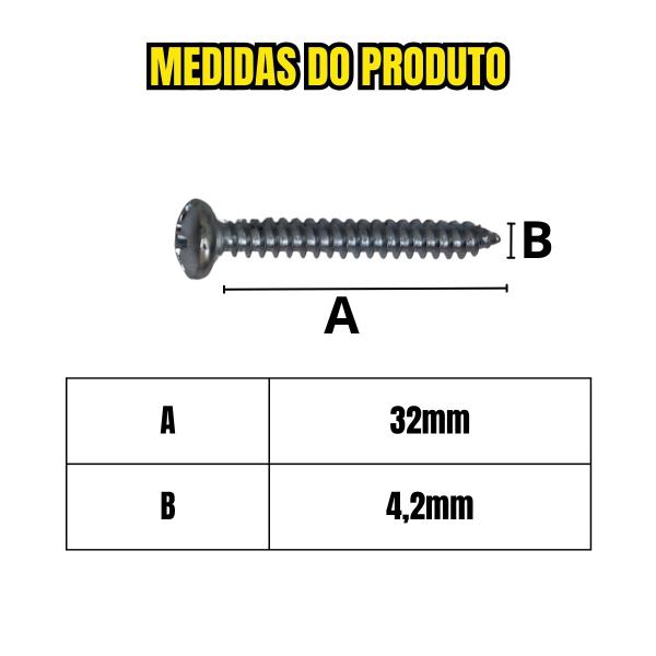 Imagem de Parafuso Zin Atarraxante Pan Philips Fenda 4,2x32mm 1000und