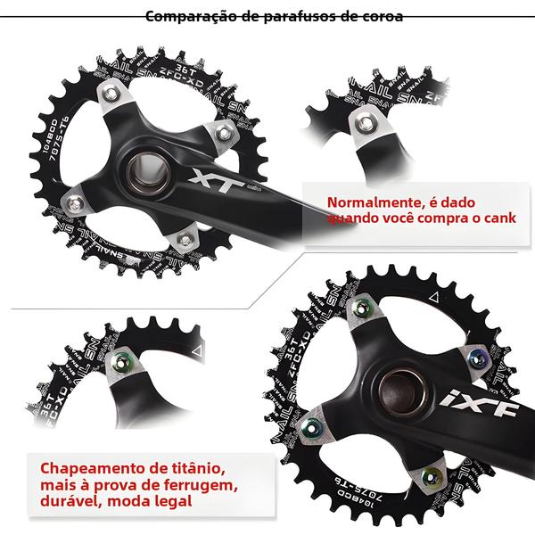 Imagem de Parafusos De Coroa De Mountain Bike 4/5 Peças 65/85mm Parafusos De Cárter Acessórios De Bicicleta