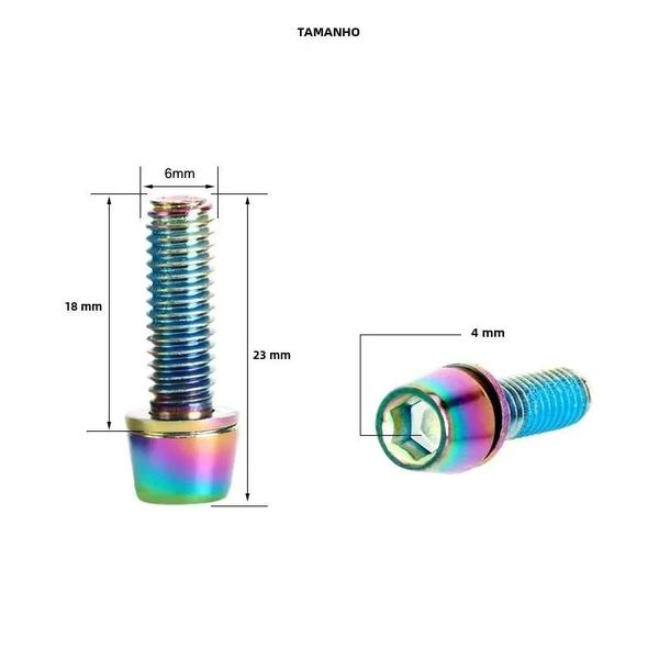 Imagem de Parafusos de Pinça de Freio a Disco para Bicicleta - Aço Inoxidável com Banho de Titânio (6 Unidades)