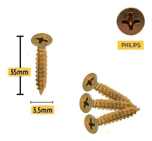 Parafusos para madeira chipboard chata 3,5 x 35 - c/ 1000 - BELENUS Imagem de Parafusos para madeira chipboard chata 3,5 x 35 - c/ 1000