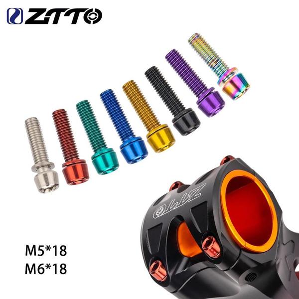 Parafusos Riser M5 e M6x18mm para Guidão de Bicicleta - Kit com 6 Peças em Aço Inoxidável Imagem de Parafusos Riser M5 e M6x18mm para Guidão de Bicicleta - Kit com 6 Peças em Aço Inoxidável