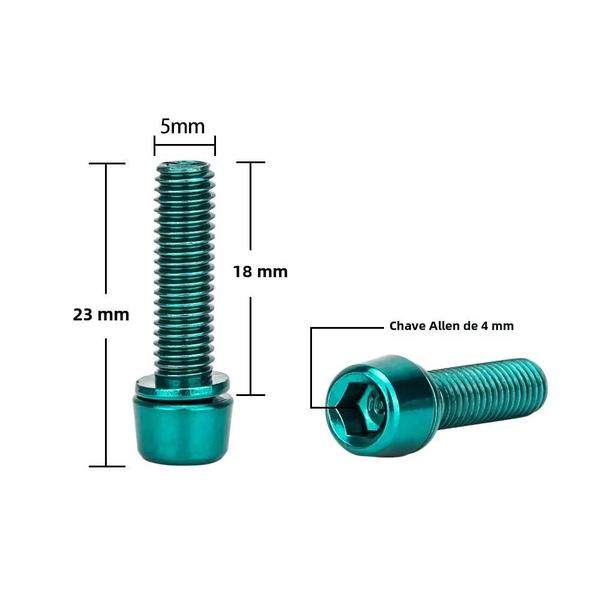 Parafusos Riser M5 e M6x18mm para Guidão de Bicicleta - Kit com 6 Peças em Aço Inoxidável Imagem de Parafusos Riser M5 e M6x18mm para Guidão de Bicicleta - Kit com 6 Peças em Aço Inoxidável