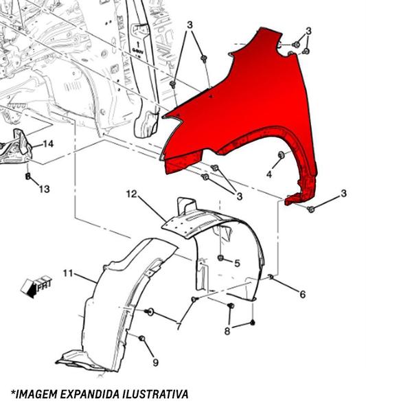Imagem de Paralama Dianteiro Lado Direito Pecas Genuinas Gm Onix 2017 A 2019 52093467
