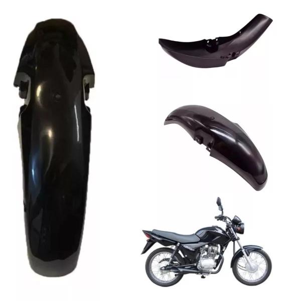 Imagem de Paralama Dianteiro Moto Titan CG 150 2004/2008 Preto Branco Injetado Duravel Veículos