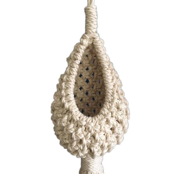 Imagem de Parede de planta de corda de macramê pendurado tassel cesta de flores net saco de tapeçaria algodão boho chi tecido parede arte para dormitório de apartamento Tapeçarias Decorativas