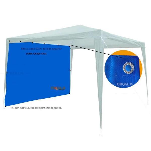 Imagem de Parede Fechamento Polietileno Azul 3x1.85 M Tenda Gazebo