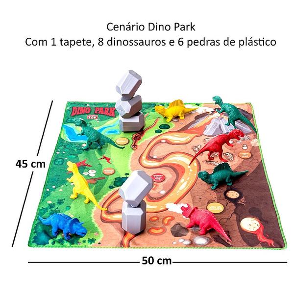 Imagem de Park Dinossauros de Brinquedo 8 Dinossauros Tapete 6 Rochas