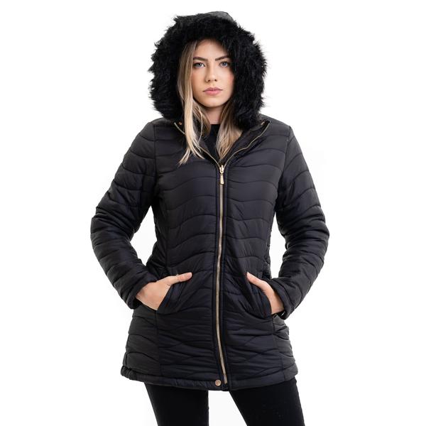 Parka Dupla Face Feminina Casaco De Frio Intenso P/ Neve Outros