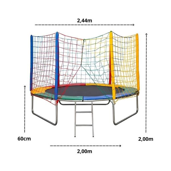 Imagem de Parque de Diversões em Casa: Cama Elástica 2,44m + Piscina de Bolinha 1,00m + 500 Bolinhas + Escorrega Médio + 3x Gangorra 1 Lugar