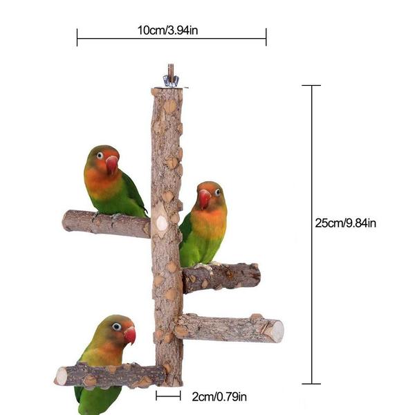 Parrot Stand Wokex Wooden Bird Climbing Ladder Perches Toy Imagem de Parrot Stand Wokex Wooden Bird Climbing Ladder Perches Toy