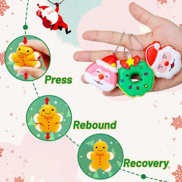 Imagem de Party Favors HOLILURE Christmas Slow Rising Squishy Toys, pacote com 24