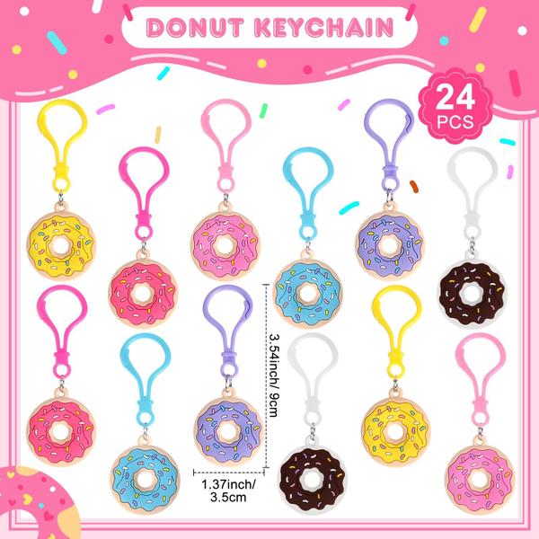 Imagem de Party Favors Keychain Donut Theme, 24 unidades para crianças, meninos e meninas