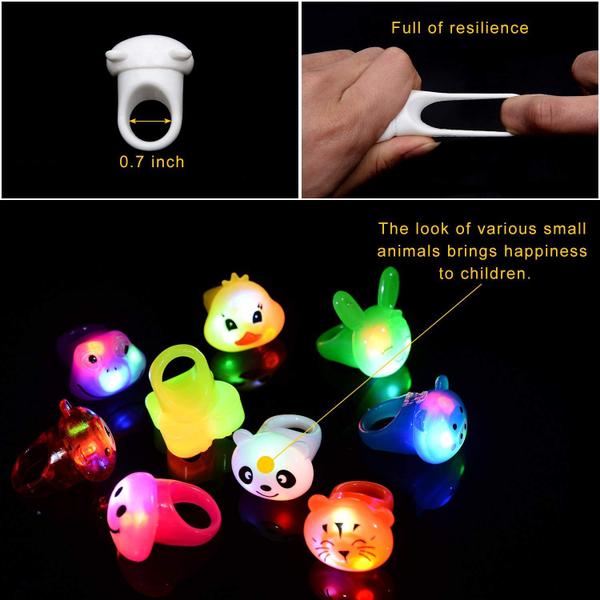 Imagem de Party Favors Mikulala LED Light Up Rings para crianças, pacote com 36