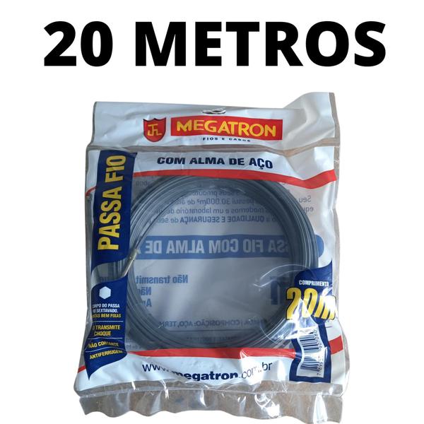 Imagem de  Passa Fio Com Alma Aço Linha Profissional Com 20 Metros 