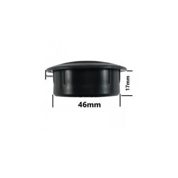 Imagem de Passa fio preto 46mm plastico 3d Pacote