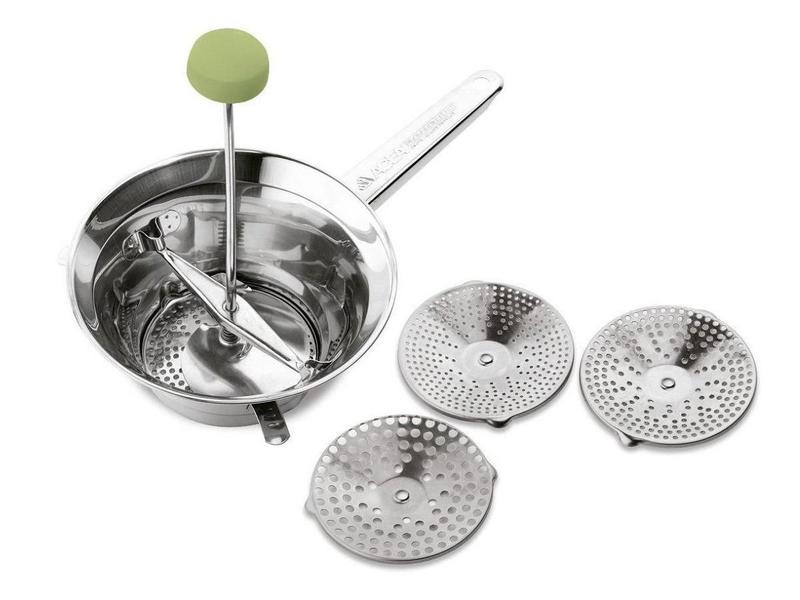 Passa Verdura Italiano molho de tomate purê de batata profissional em Inox Ghidini Importado para fazer molhos caseiros e purê profissional Imagem de Passa Verdura Italiano molho de tomate purê de batata profissional em Inox Ghidini Importado para fazer molhos caseiros e purê profissional