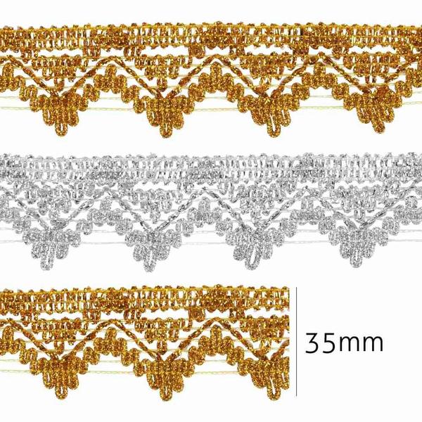 Imagem de Passamanaria Metalizada Luli 35mm 8453 Peca com 10 Metros