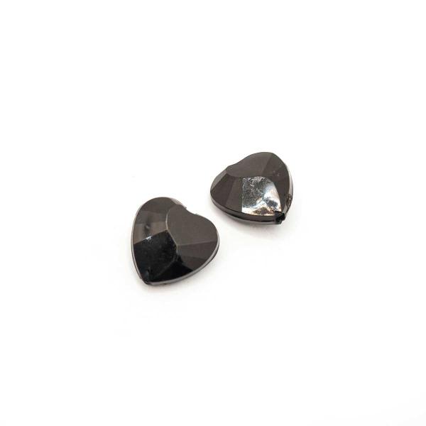 Passante Coração Facetado Acrílico Preto15x15mm 50pçs 50g - Macall Imagem de Passante Coração Facetado Acrílico Preto15x15mm 50pçs 50g