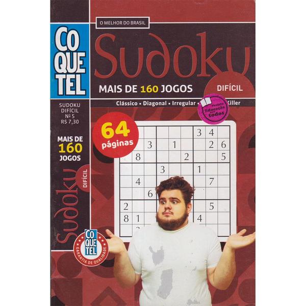 Imagem de Passatempos Sudoku Somente Nível Difícil Para Experts Kit 5 Volumes Com Respostas Editora Coquetel