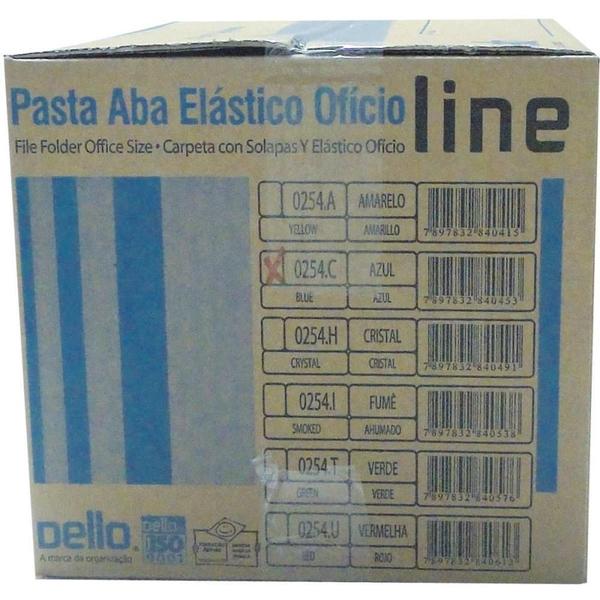 Imagem de Pasta ABA Elástica Plástica Ofício Azul Delloline PCT com 10