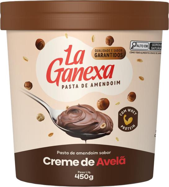 Imagem de Pasta Amendoim Creme De Avelã La Ganexa Whey Protein 450G