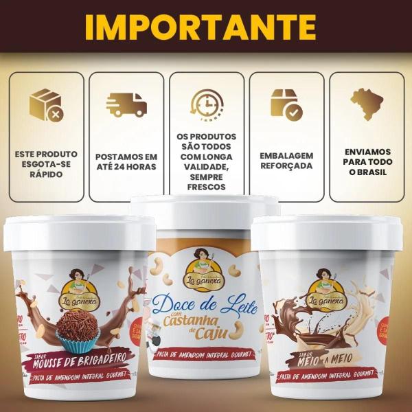 Imagem de Pasta Amendoim Integral La Ganexa Chocolate Branco Crocante 1kg Zero Açucar Zero Glúten