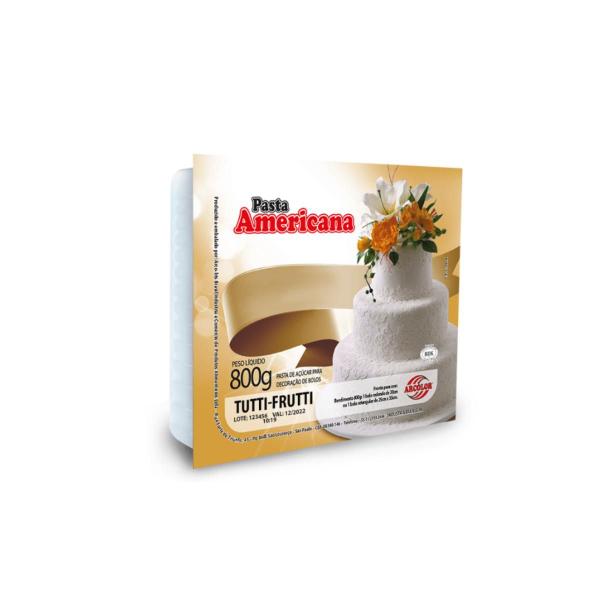 Imagem de Pasta Americana Branca Sabor Tutti-frutti 800g C/12 Arcolor