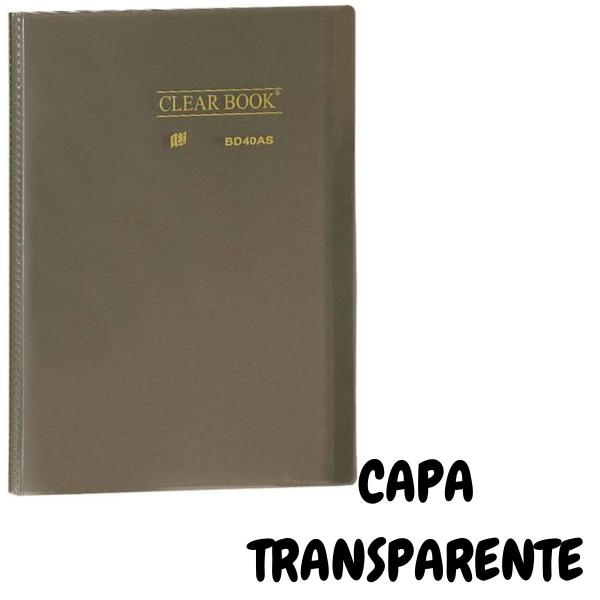 Imagem de Pasta Catálogo A4 com 40 Folhas Plásticas Transparentes Clearbook Yes Cristal para Documentos Exames