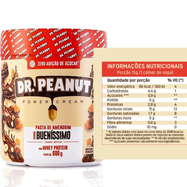 Imagem de Pasta de amendoim 600g com whey protein - dr peanut