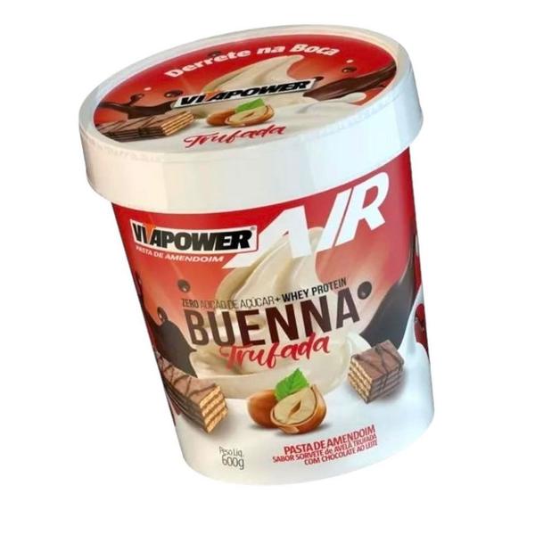Pasta de Amendoim AIR Sabores Gourmet (600g) - Sabor: Sorvete de Avelã Trufada com Choc. ao Leite - Vita Power Imagem de Pasta de Amendoim AIR Sabores Gourmet (600g) - Sabor: Sorvete de Avelã Trufada com Choc. ao Leite