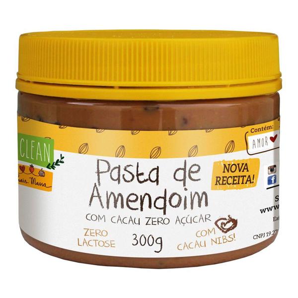 Pasta de Amendoim com Nibs de Cacau Vegana Sem Glúten Eat Clean 300g Imagem de Pasta de Amendoim com Nibs de Cacau Vegana Sem Glúten Eat Clean 300g