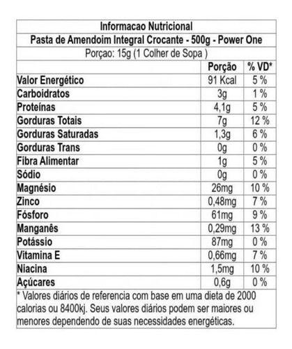 Imagem de Pasta De Amendoim Crocante Integral 500g Power One