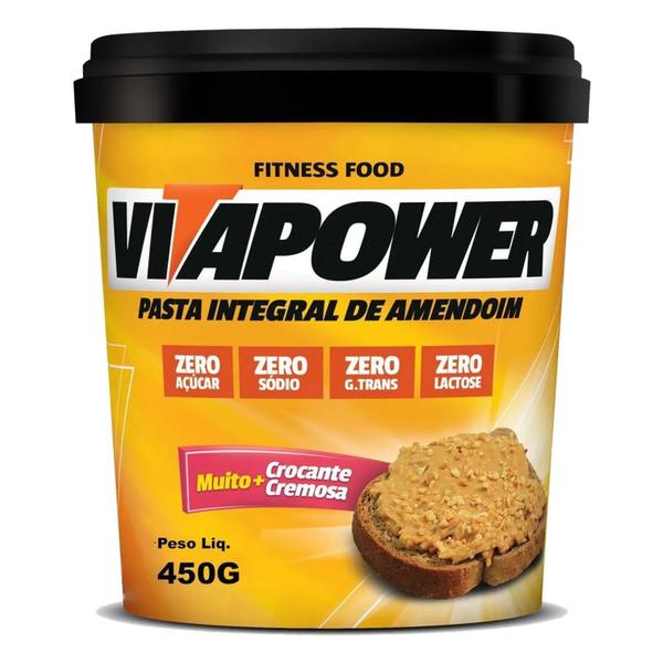 Imagem de Pasta de Amendoim Crocante VITAPOWER 450g (5 potes)