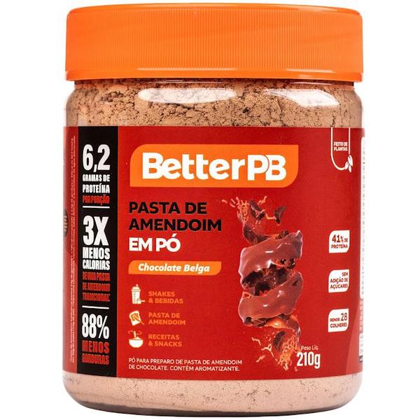 Imagem de Pasta de Amendoim em Pó sabor Chocolate Belga Better PB Zero Açúcar Penaut Butter Creme Manteiga de Amendoim Integral