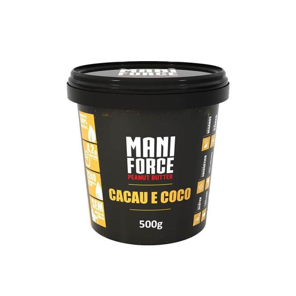 Pasta De Amendoim Integral Cacau E Coco Maniforce 500G - Manibi Imagem de Pasta De Amendoim Integral Cacau E Coco Maniforce 500G
