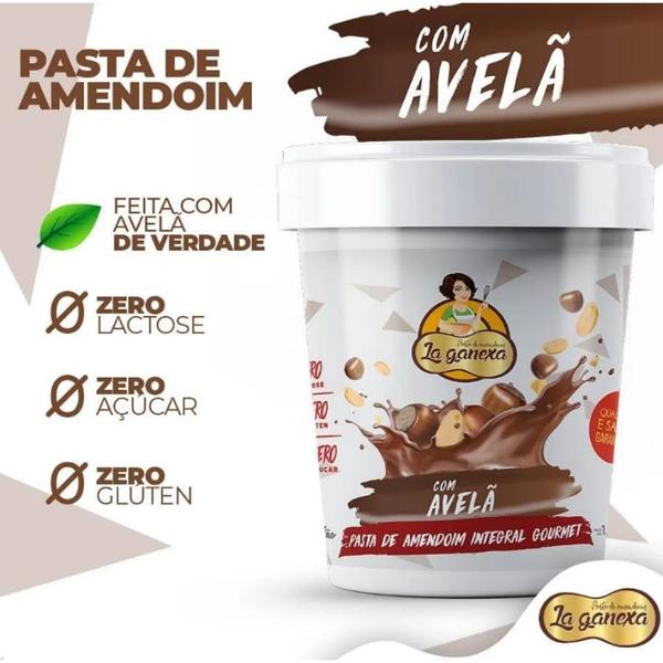 Imagem de Pasta de Amendoim Integral Gourmet 1Kg La Ganexa - Avelã